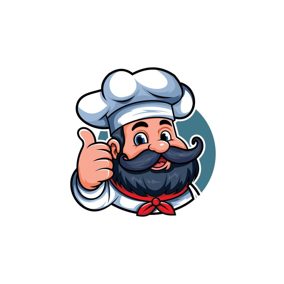 MASCOT CARTOON CHEF LOGO vector