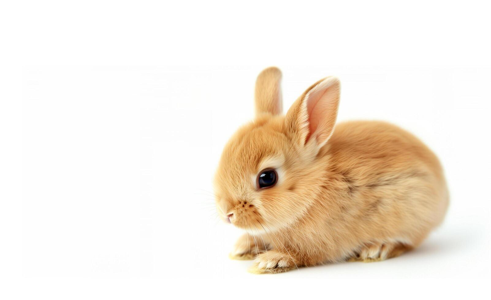 Baby rabbit on a white background by photo