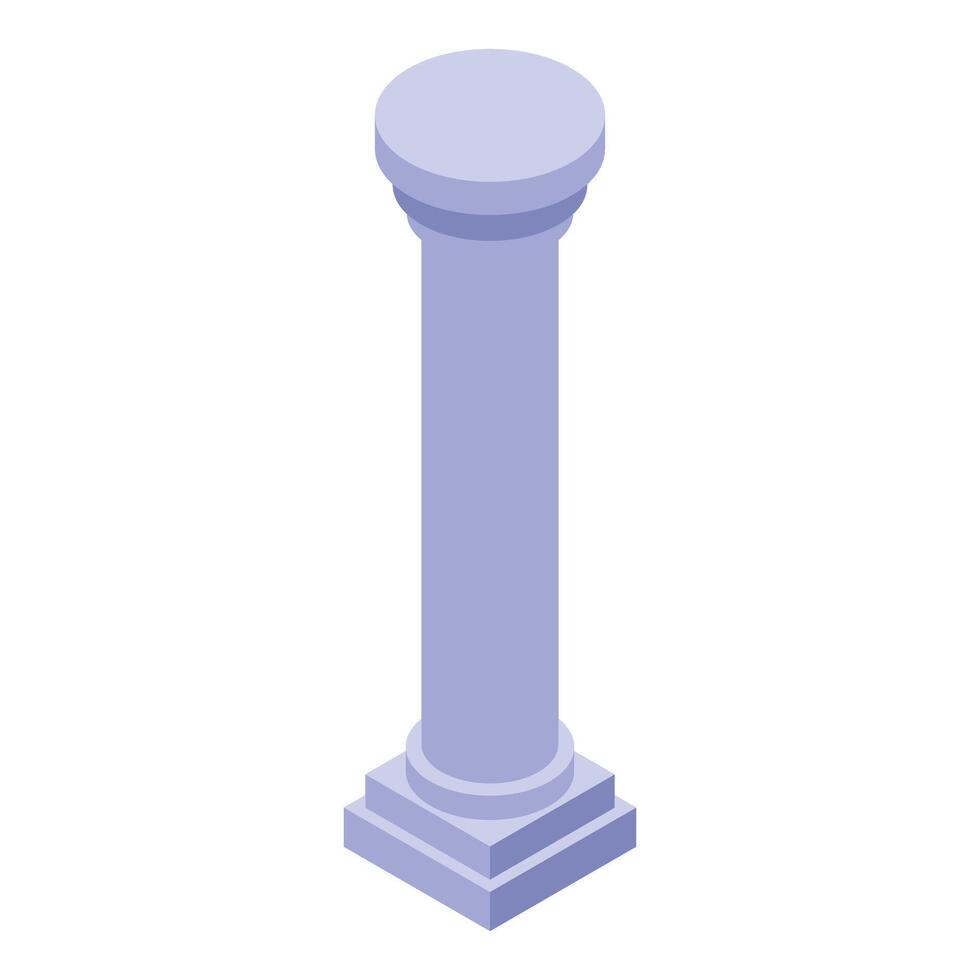 Antique column standing tall in isometric style vector