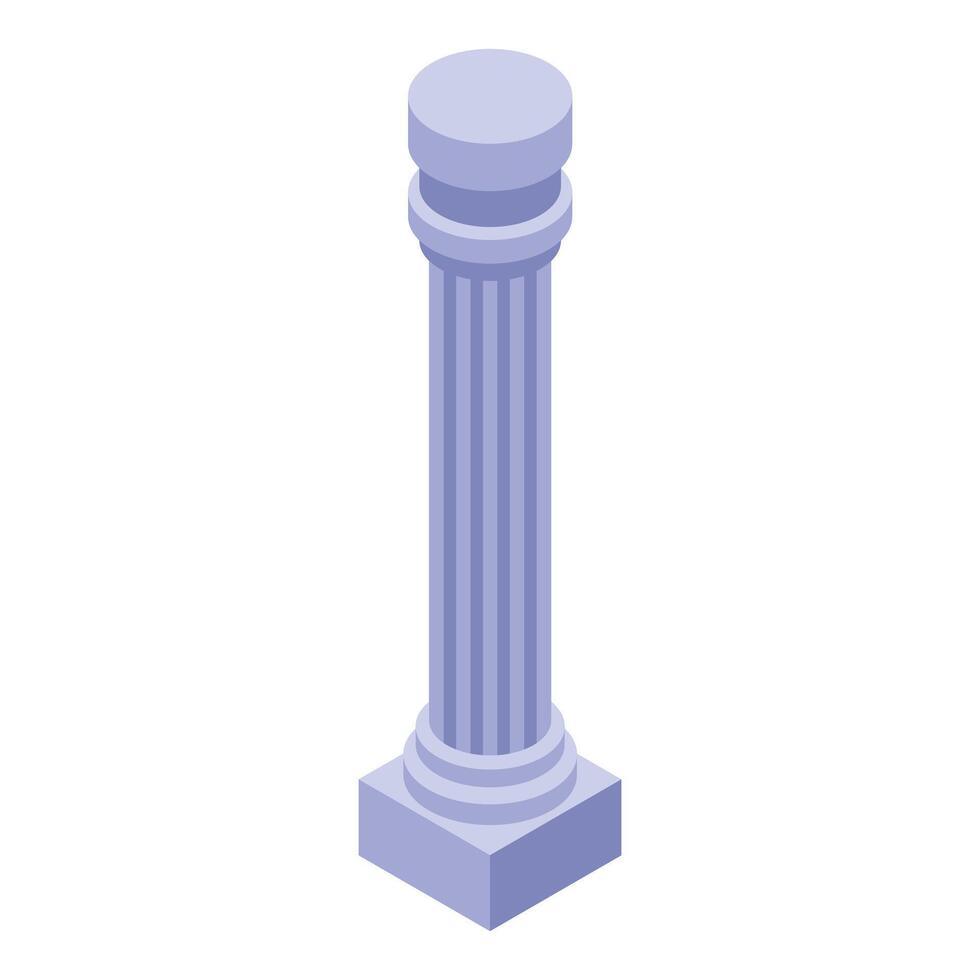 Ancient roman column standing tall in isometric view vector