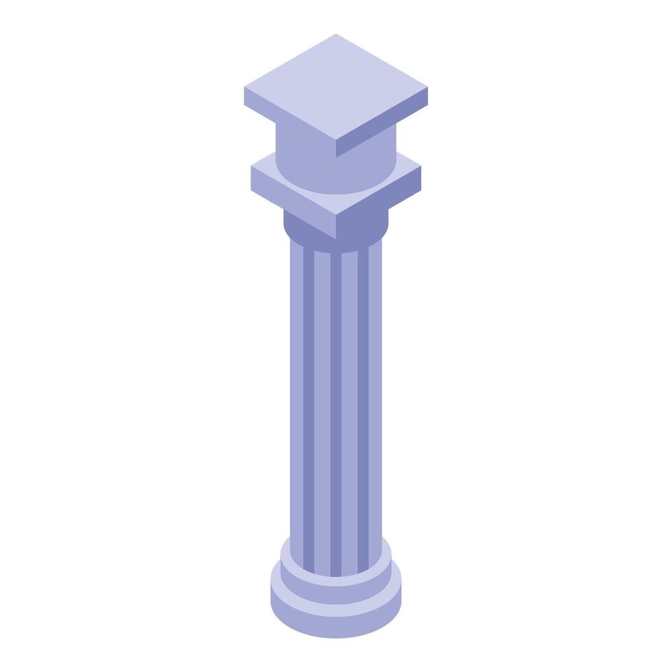 Ancient greek column standing tall in isometric view vector