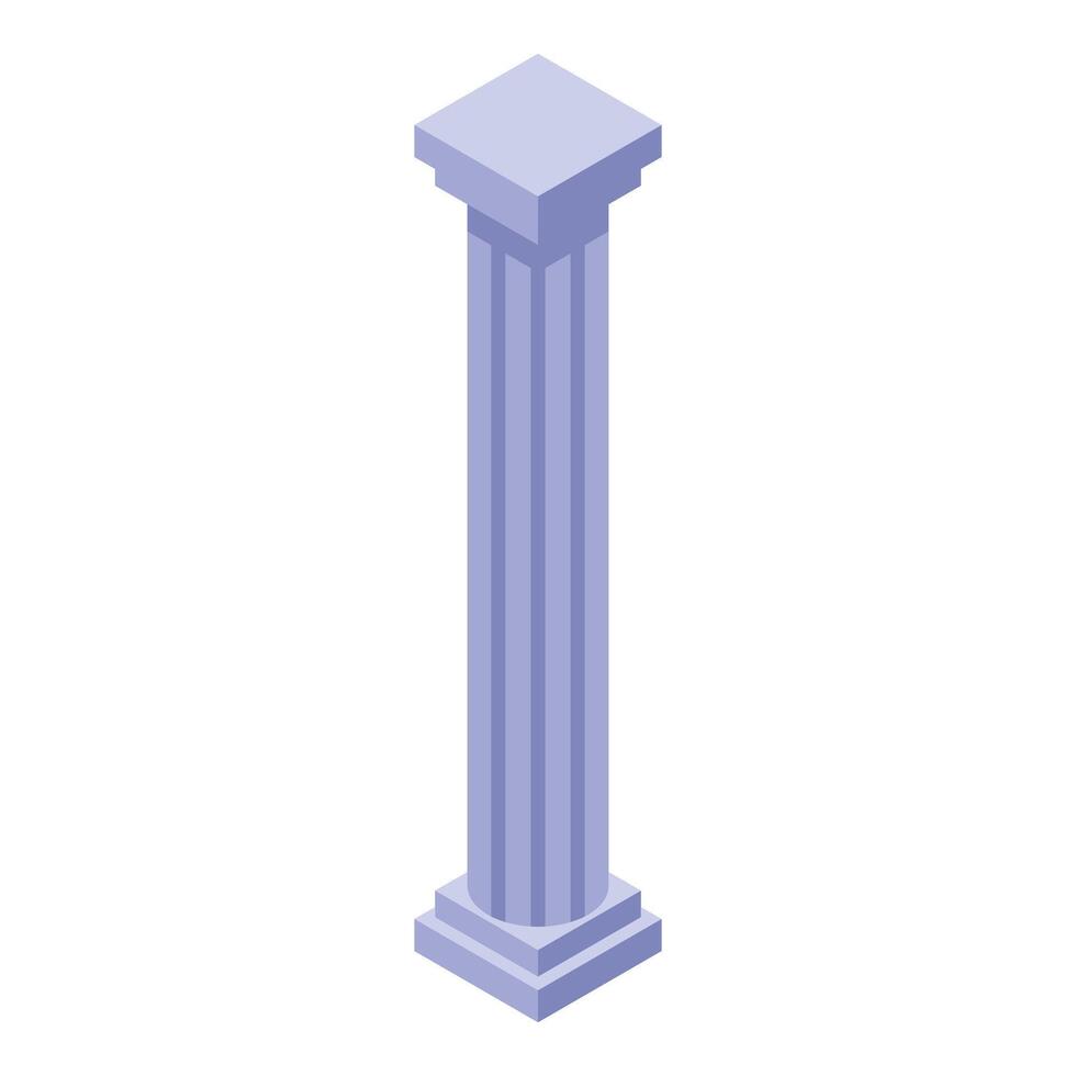 Antique column standing strong in isometric projection vector