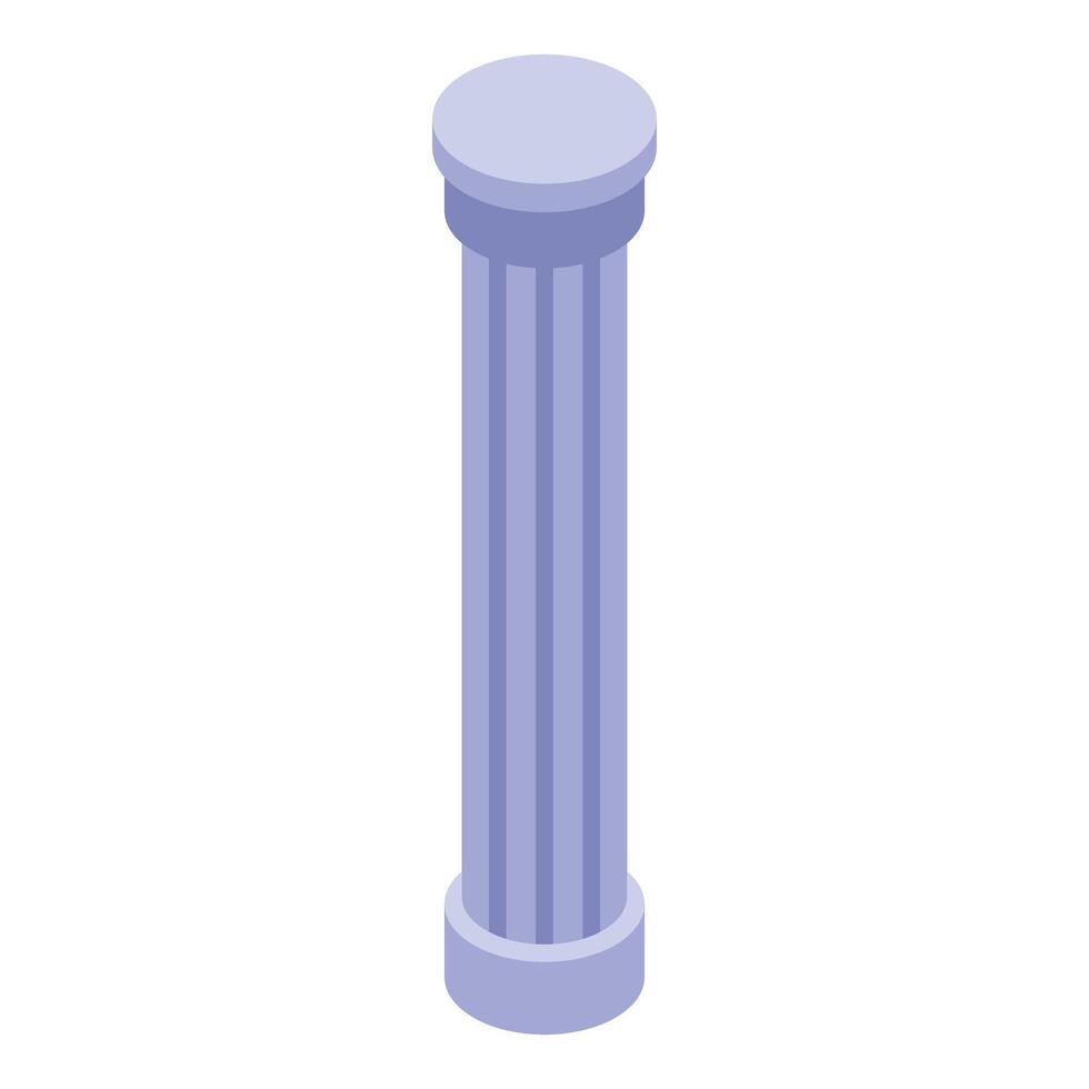 Ancient greek column standing tall in isometric view vector