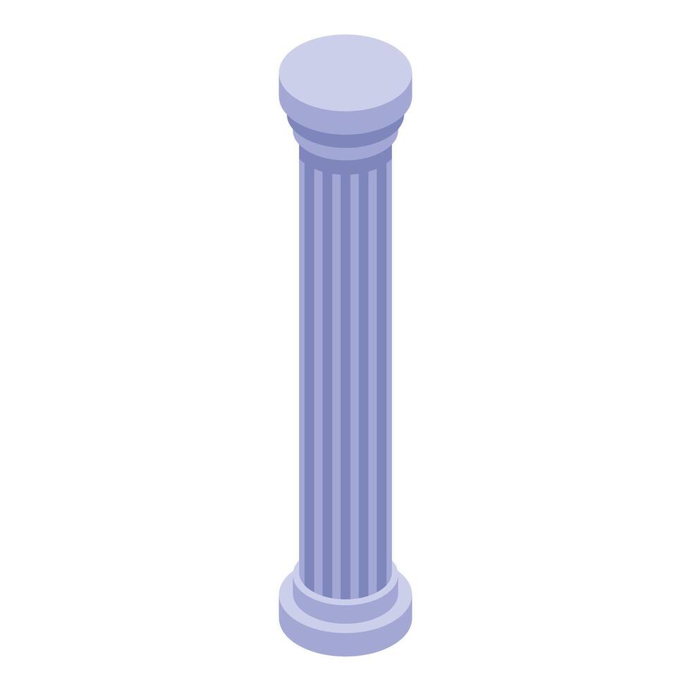 Antique column standing tall in isometric view vector