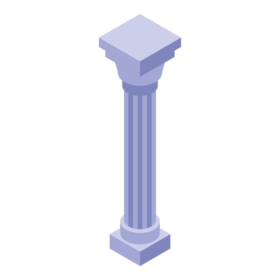 Ancient greek column standing tall in isometric view vector