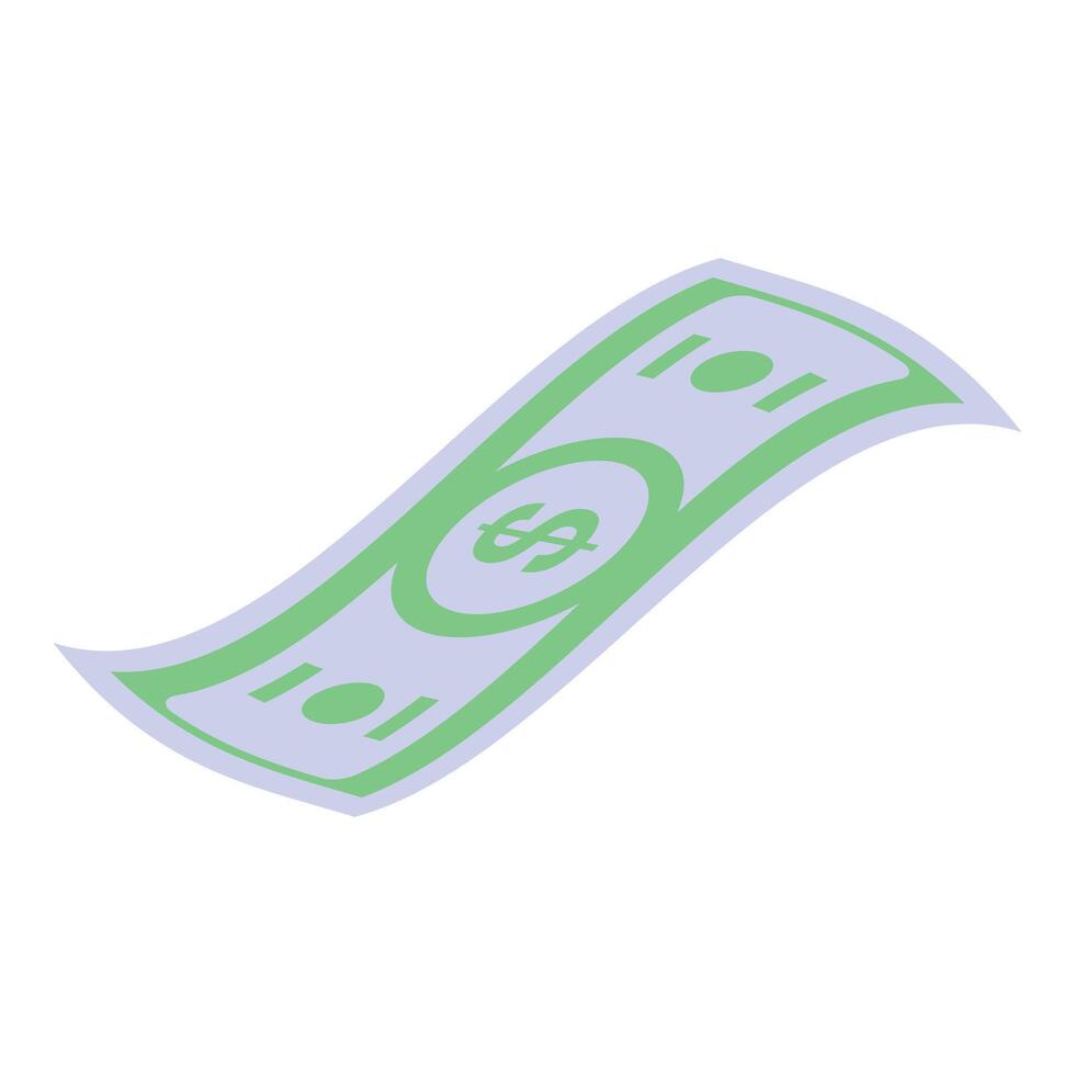 Green dollar bill waving in the air vector