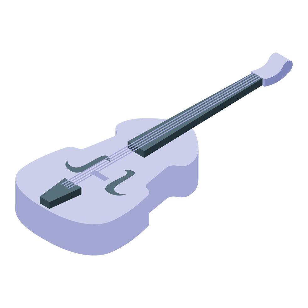 Isometric string instrument viola playing classical music vector