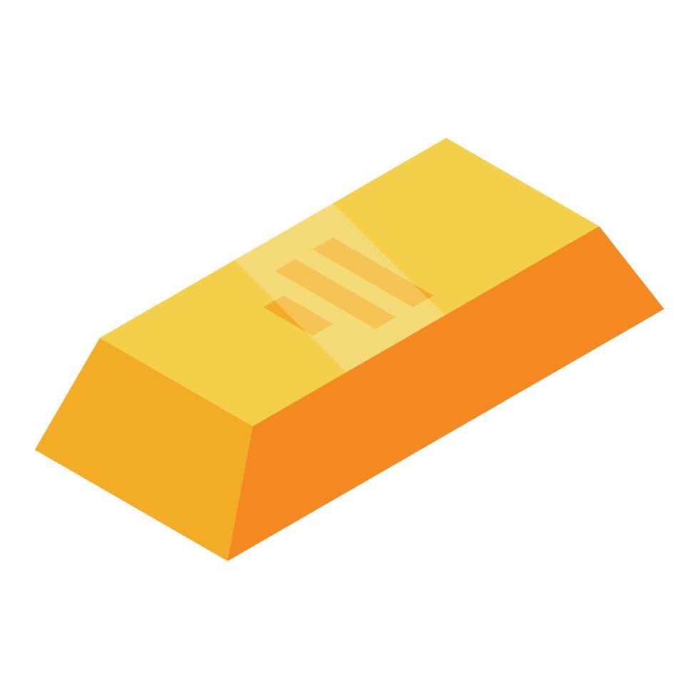 Shiny gold bar representing wealth and investment vector