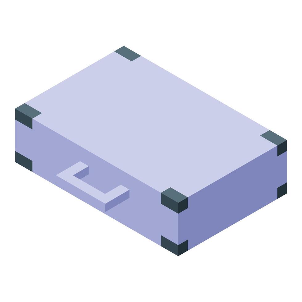 Suitcase isometric icon business trip concept vector