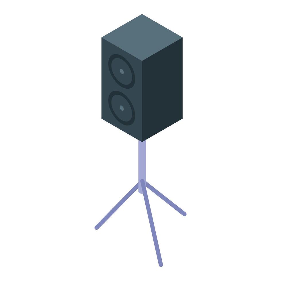 Modern audio speaker standing on tripod for music playing vector