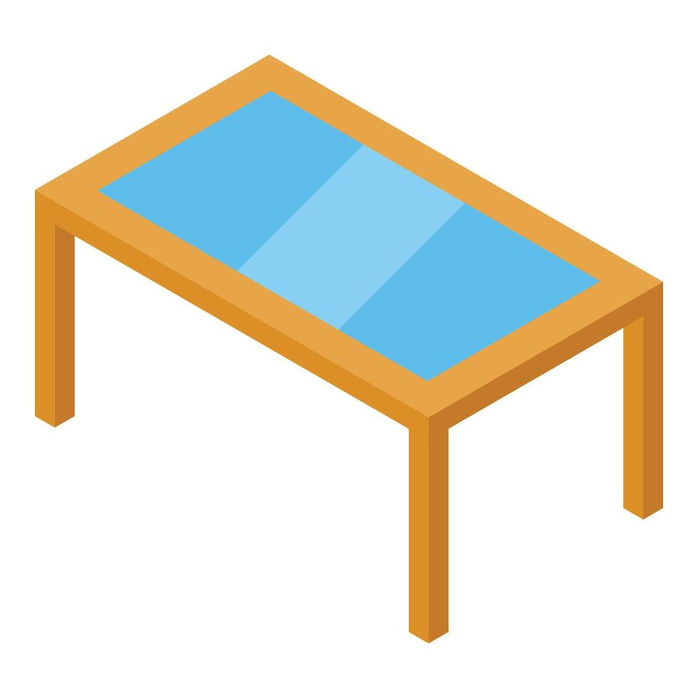 Glass office table standing on white background vector