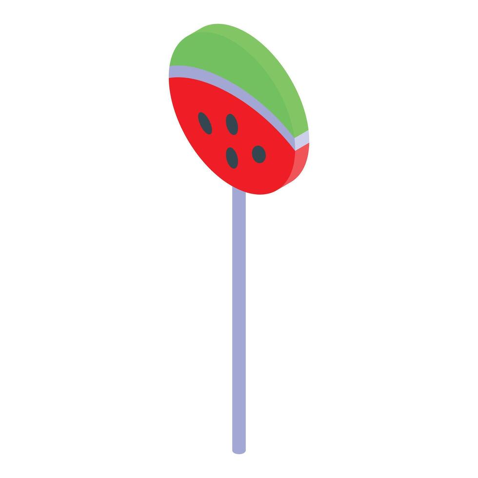 Watermelon lollipop standing up on white background vector