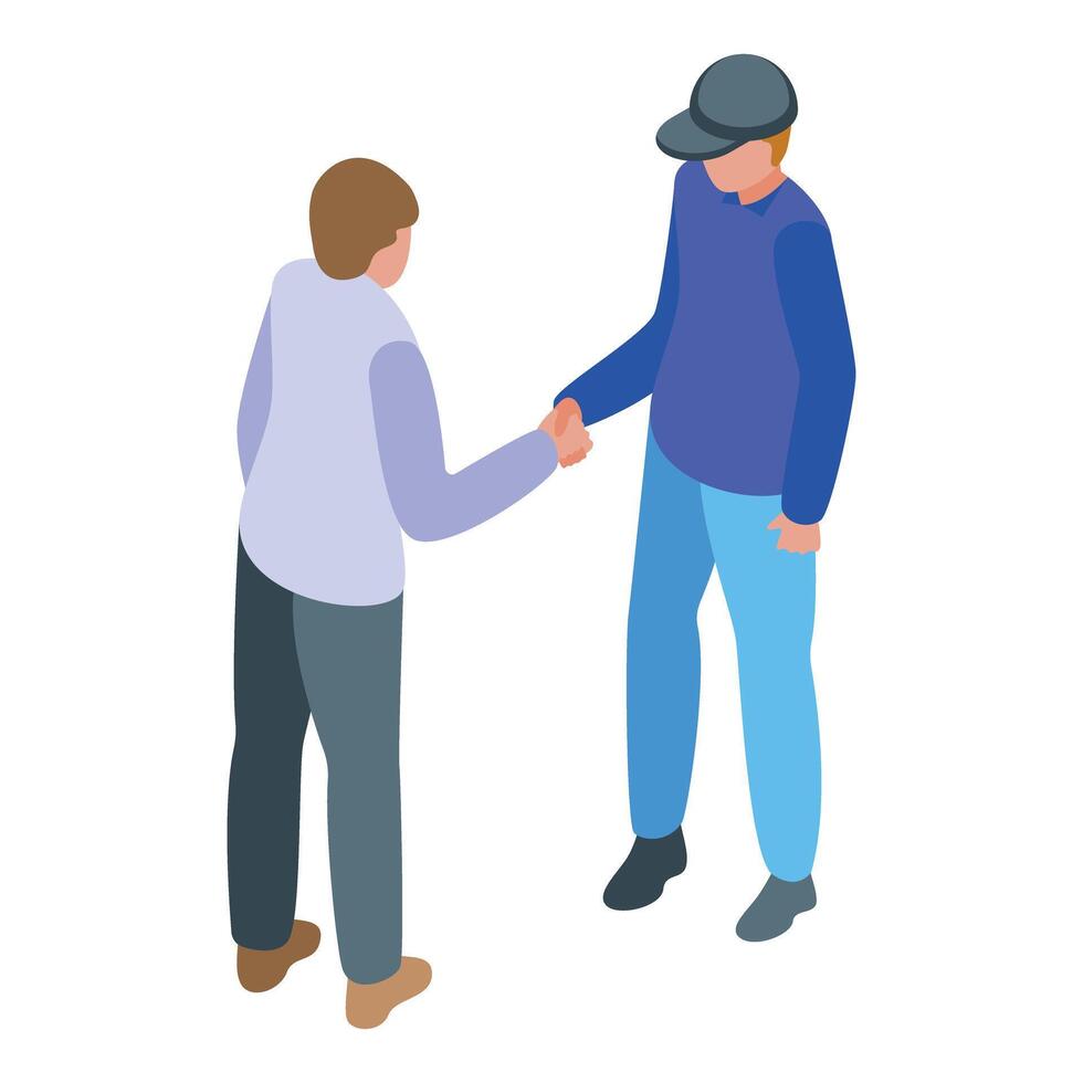 Two businessmen shaking hands making a deal vector