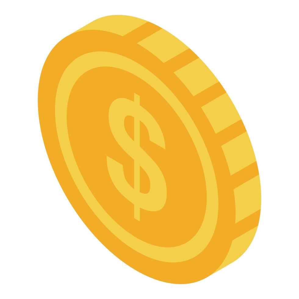 Gold coin rotating showing dollar sign wealth concept vector