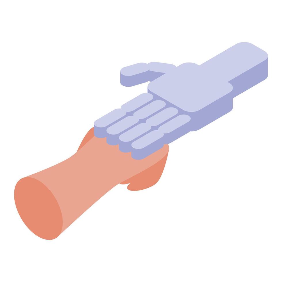Human hand holding robot hand artificial intelligence concept vector