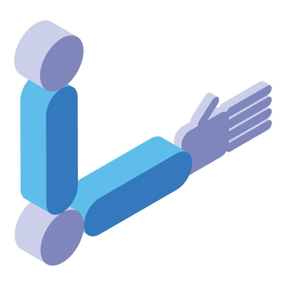 Robotic arm offering handshake in modern business deal vector