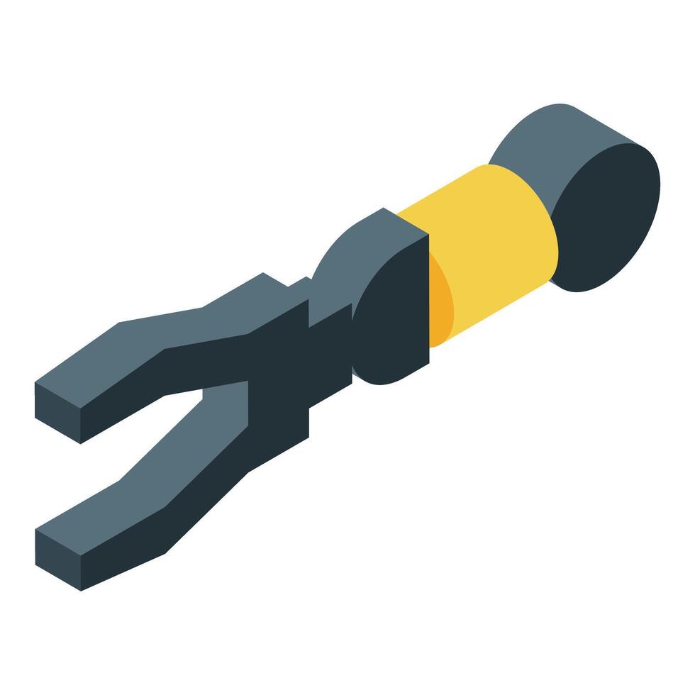 Robot arm picking up object isometric illustration vector