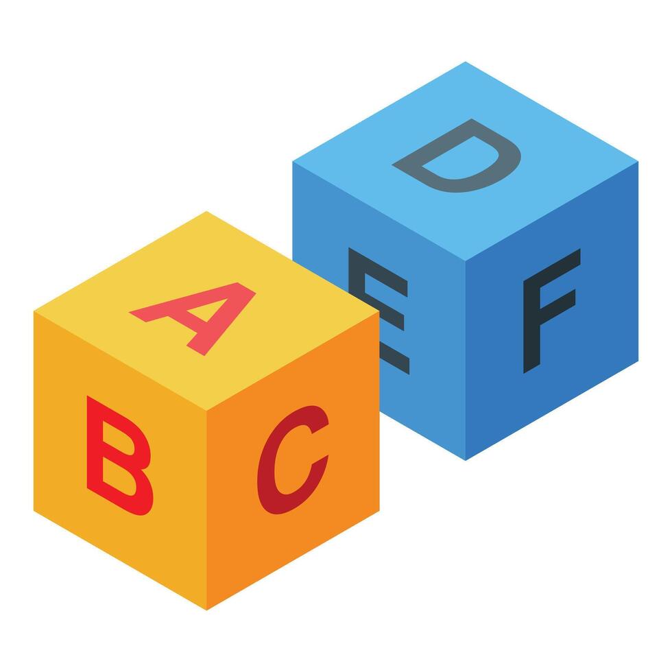 Colorful toy blocks representing the concept of early childhood education vector