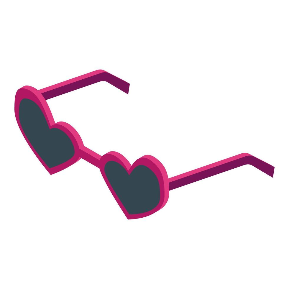 Pink heart shaped sunglasses spreading love and summer vibes vector