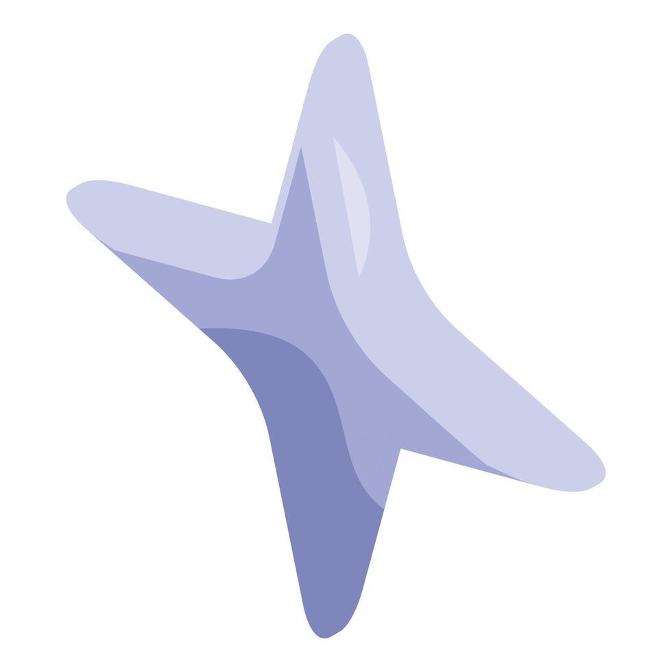 Purple star shining brightly with four points vector
