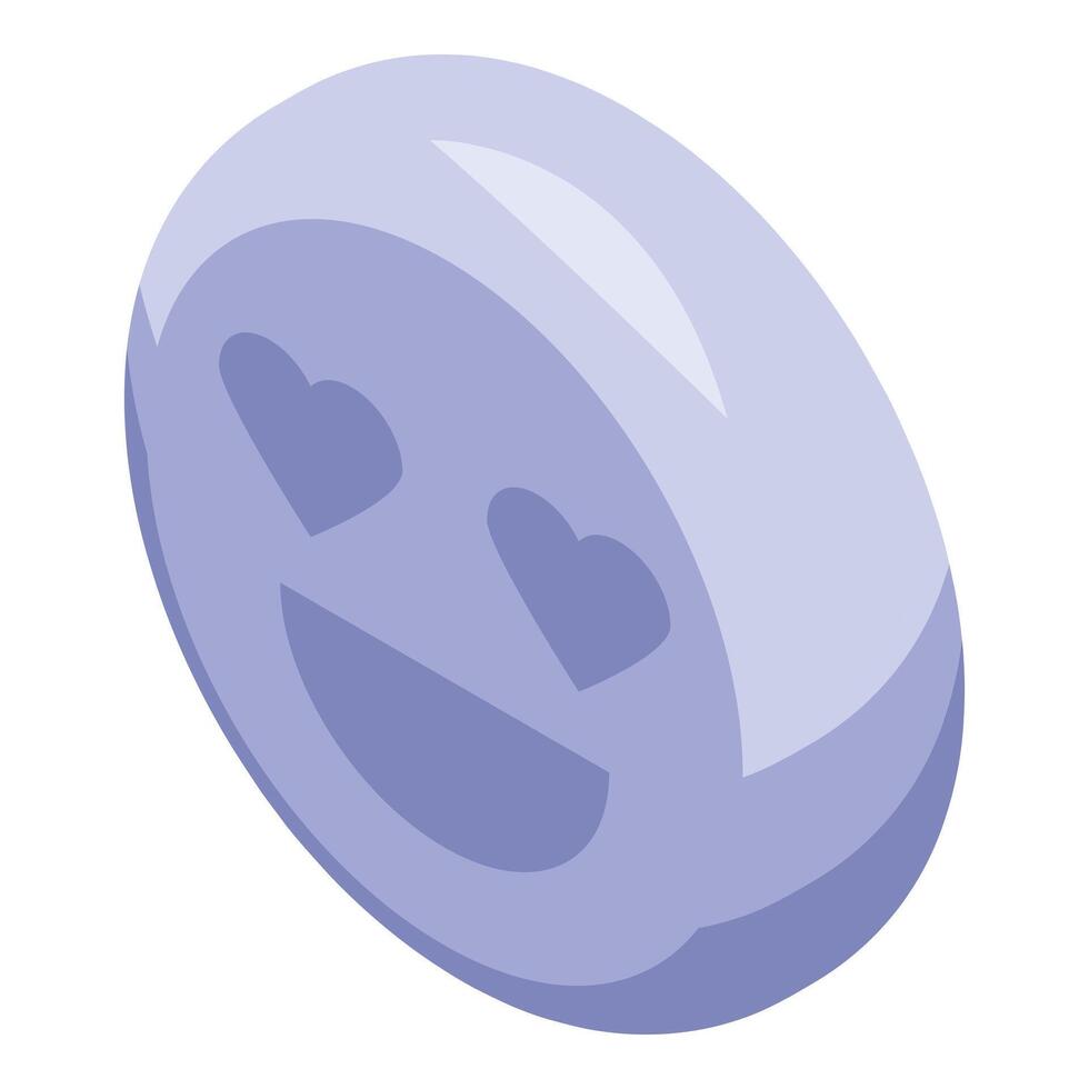 Love emoticon expressing affection with heart eyes vector