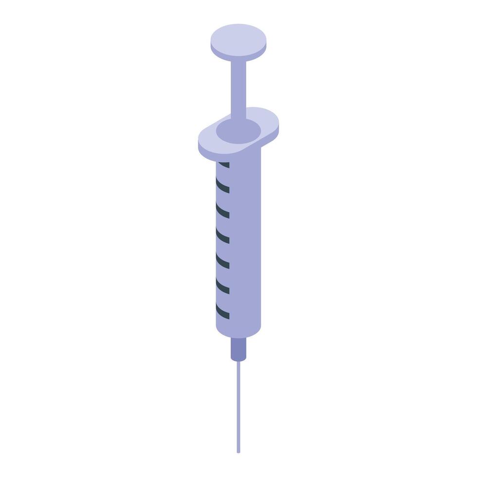 Blue syringe for injection isometric illustration vector