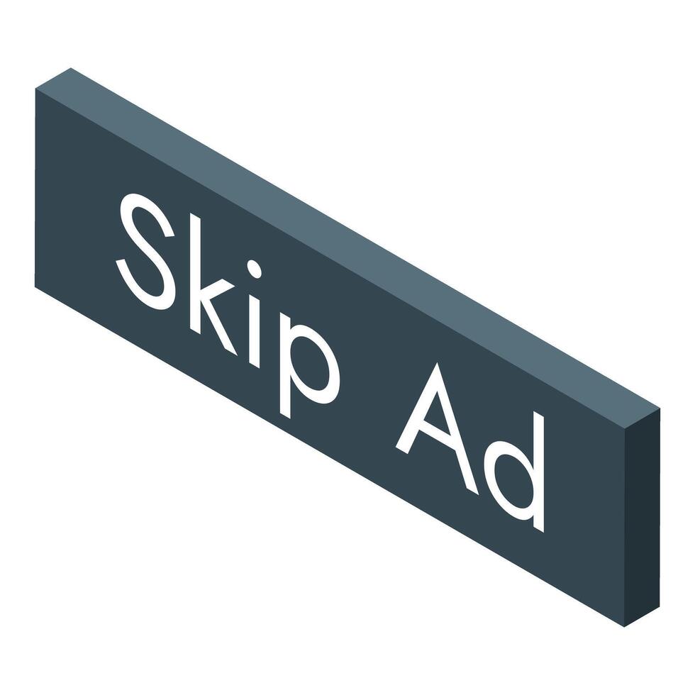 Skip ad button showing internet advertising vector