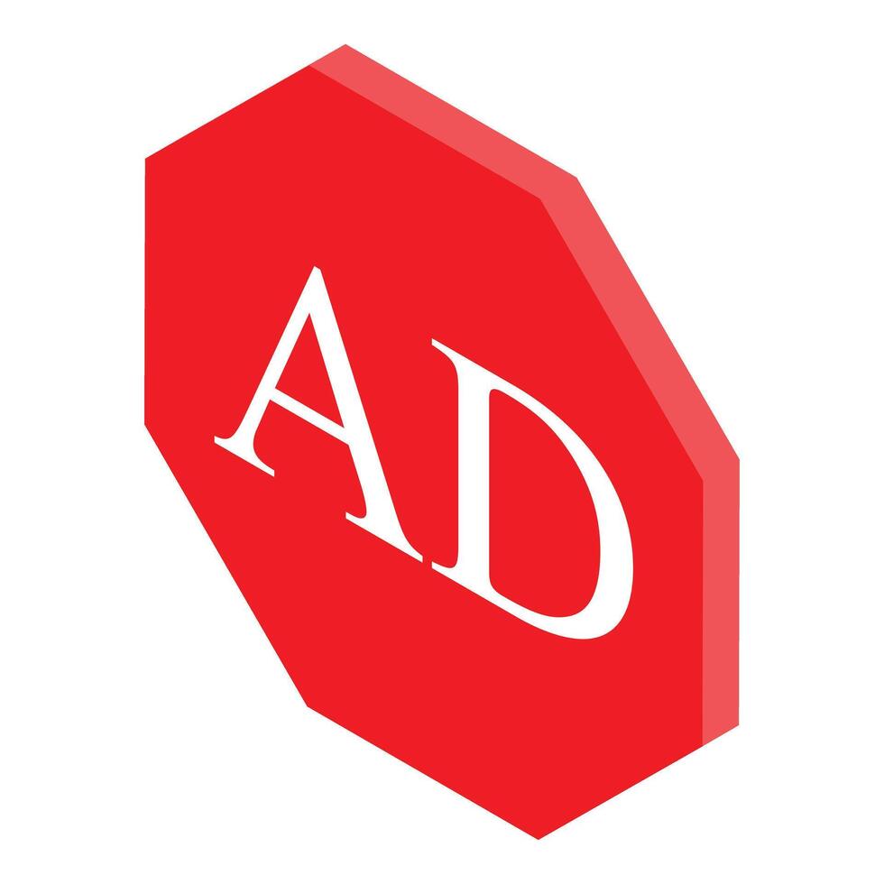 Red stop sign showing ad blocker concept vector