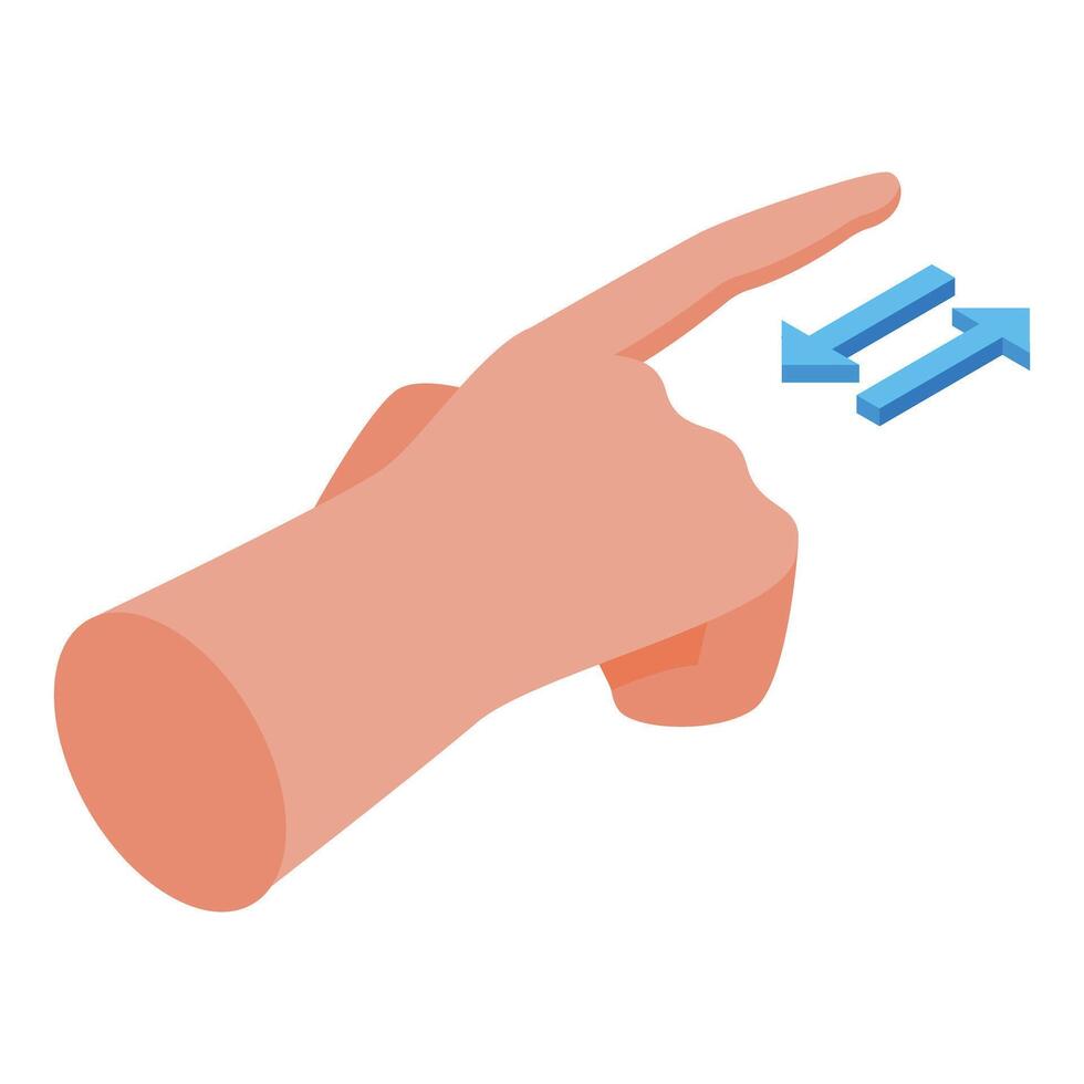 Hand gesturing swiping left and right with arrows vector