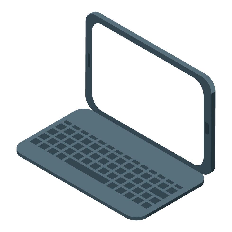 Modern laptop transforming into smartphone touchscreen display vector