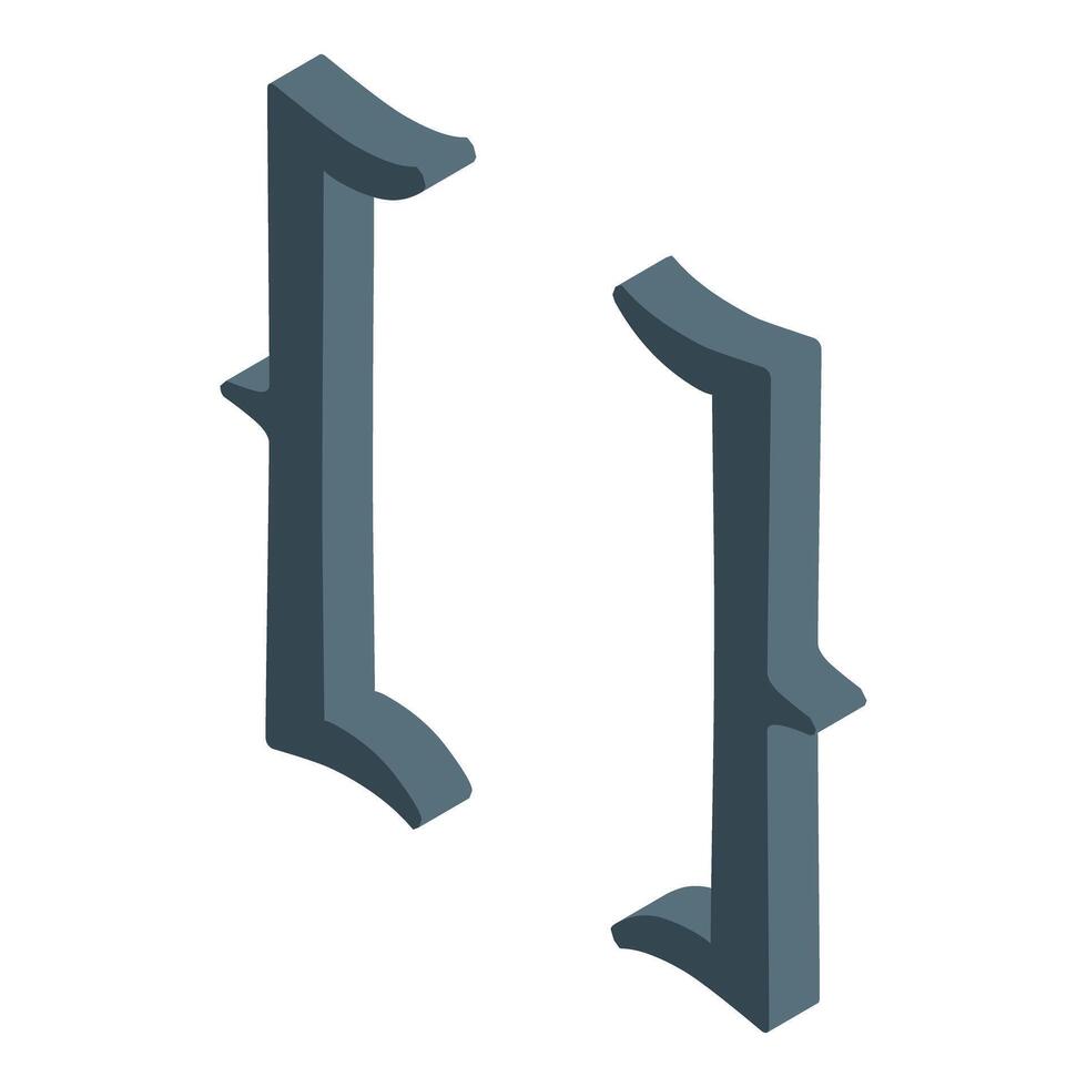 Isometric font design style with uppercase letter i shape vector