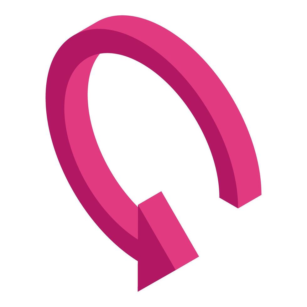 Circular arrow pointing down representing continuous process vector