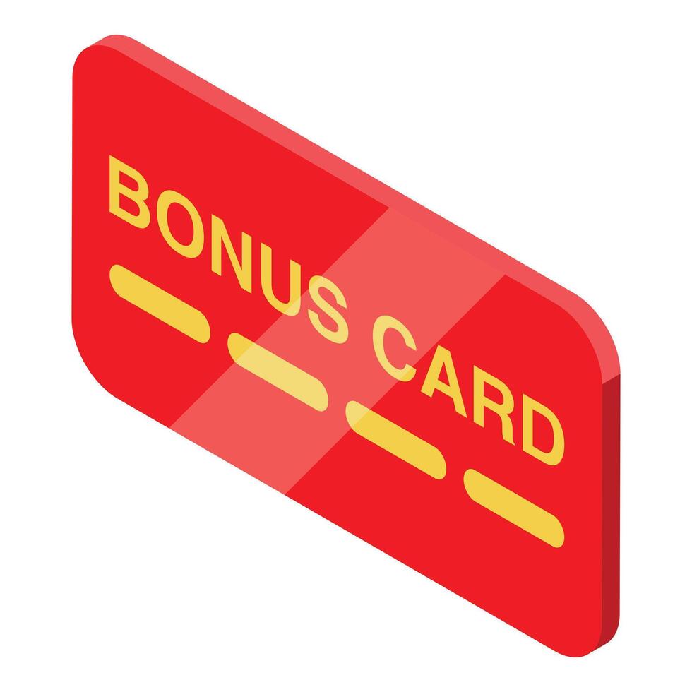 Red bonus card lying on a white surface vector