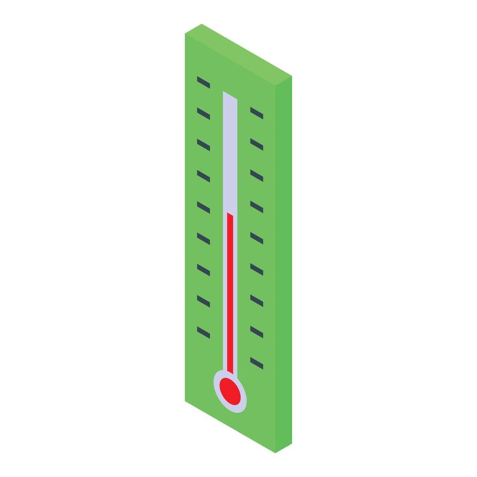 Green thermometer showing increasing temperature vector