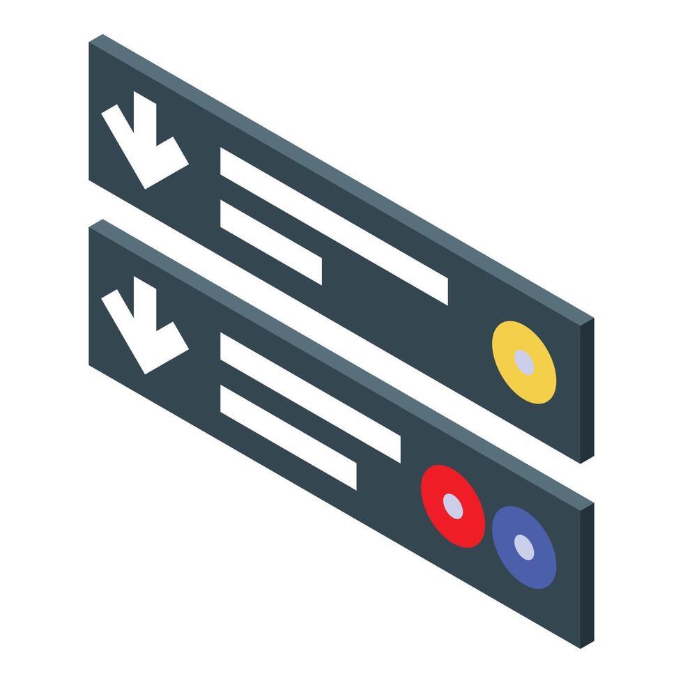 Computer server performing data backup download operation vector