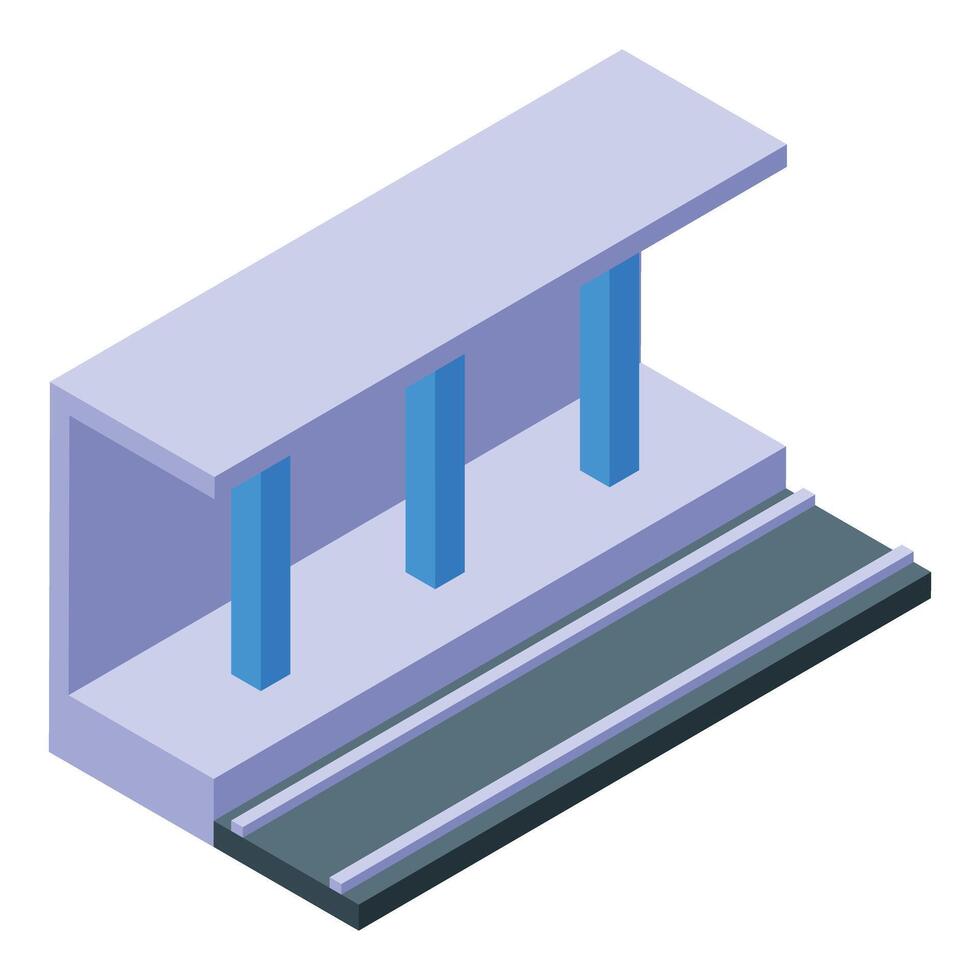 Modern tram stop station platform is waiting for passengers vector