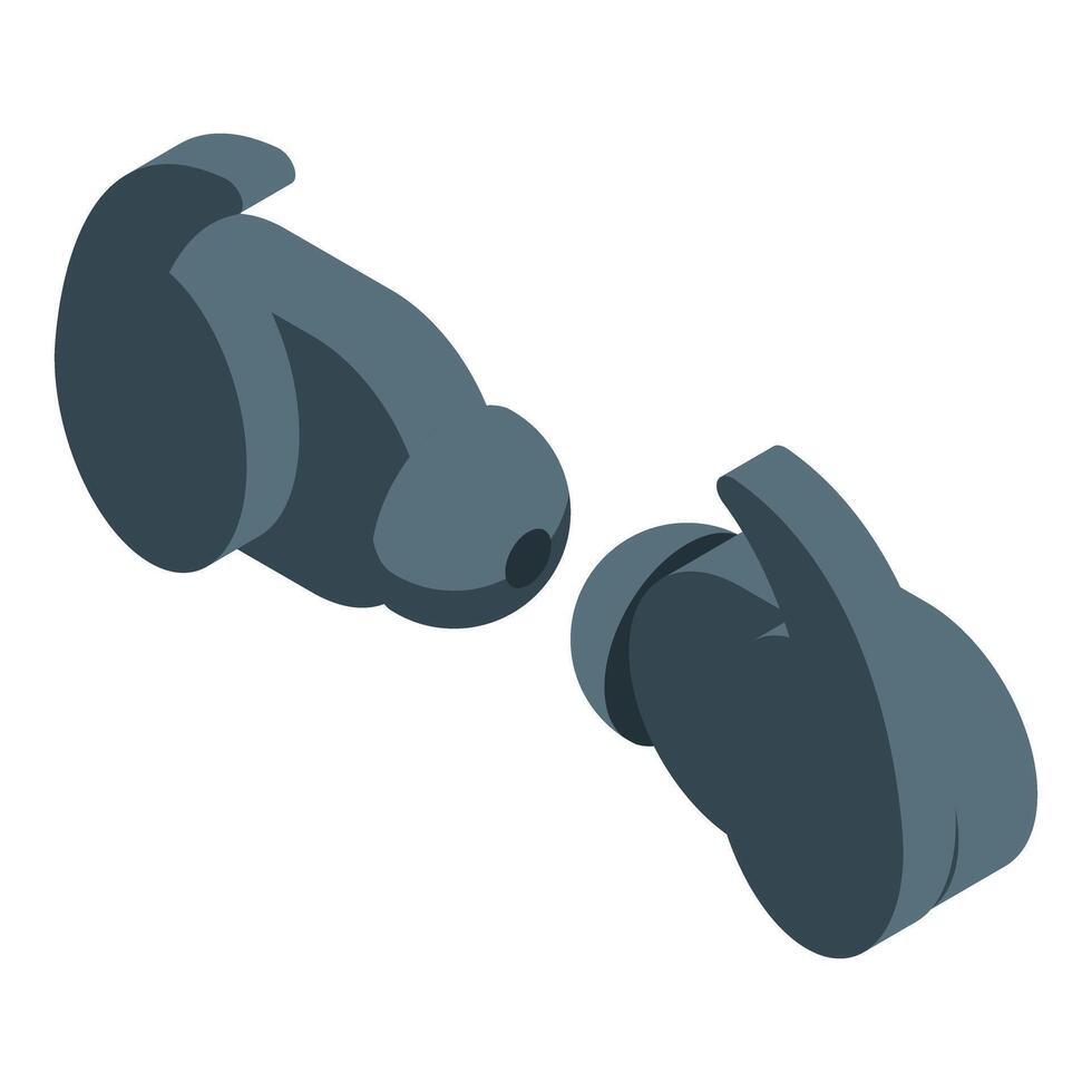 Pair of wireless earbuds lying on white background vector