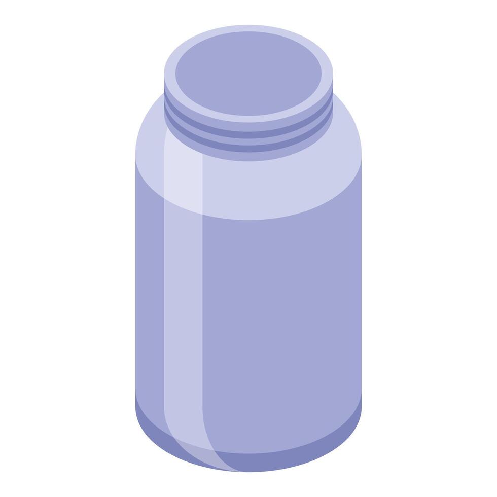Isometric purple jar packaging mockup standing up vector