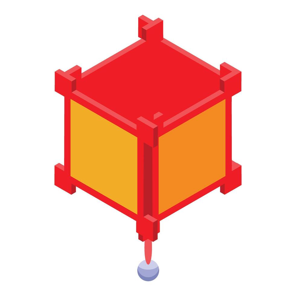 Red chinese paper lantern hanging and celebrating spring festival vector