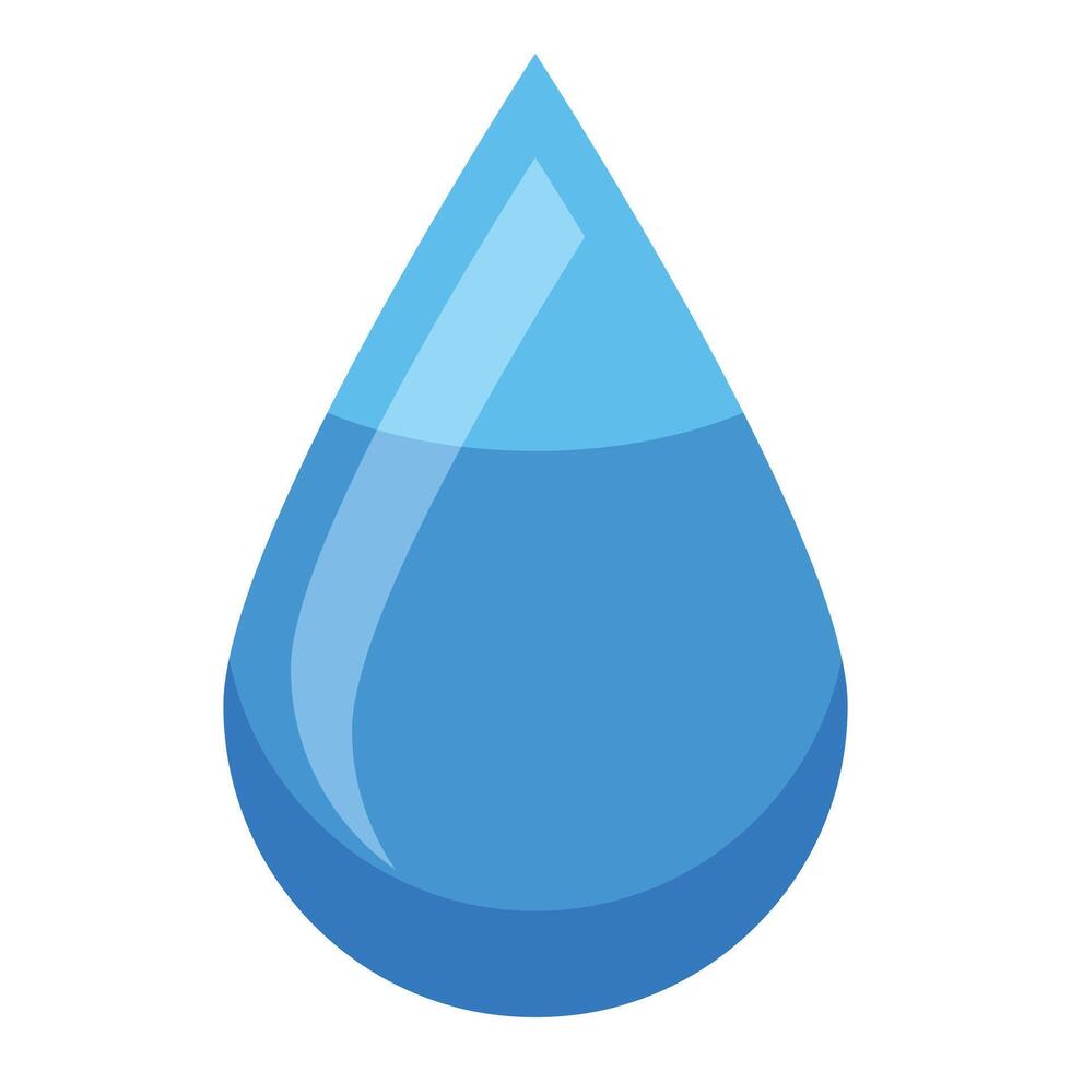 Single blue water drop isometric icon representing cleanliness vector