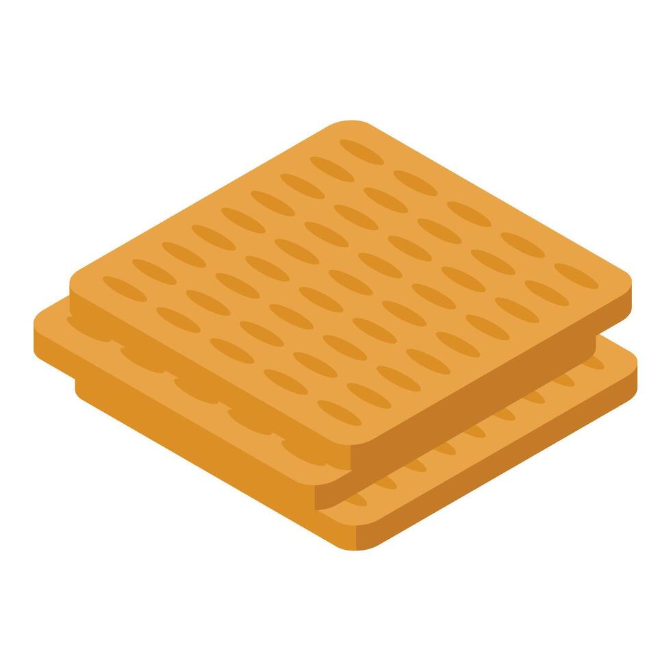 Two square wafers lying on top of each other vector