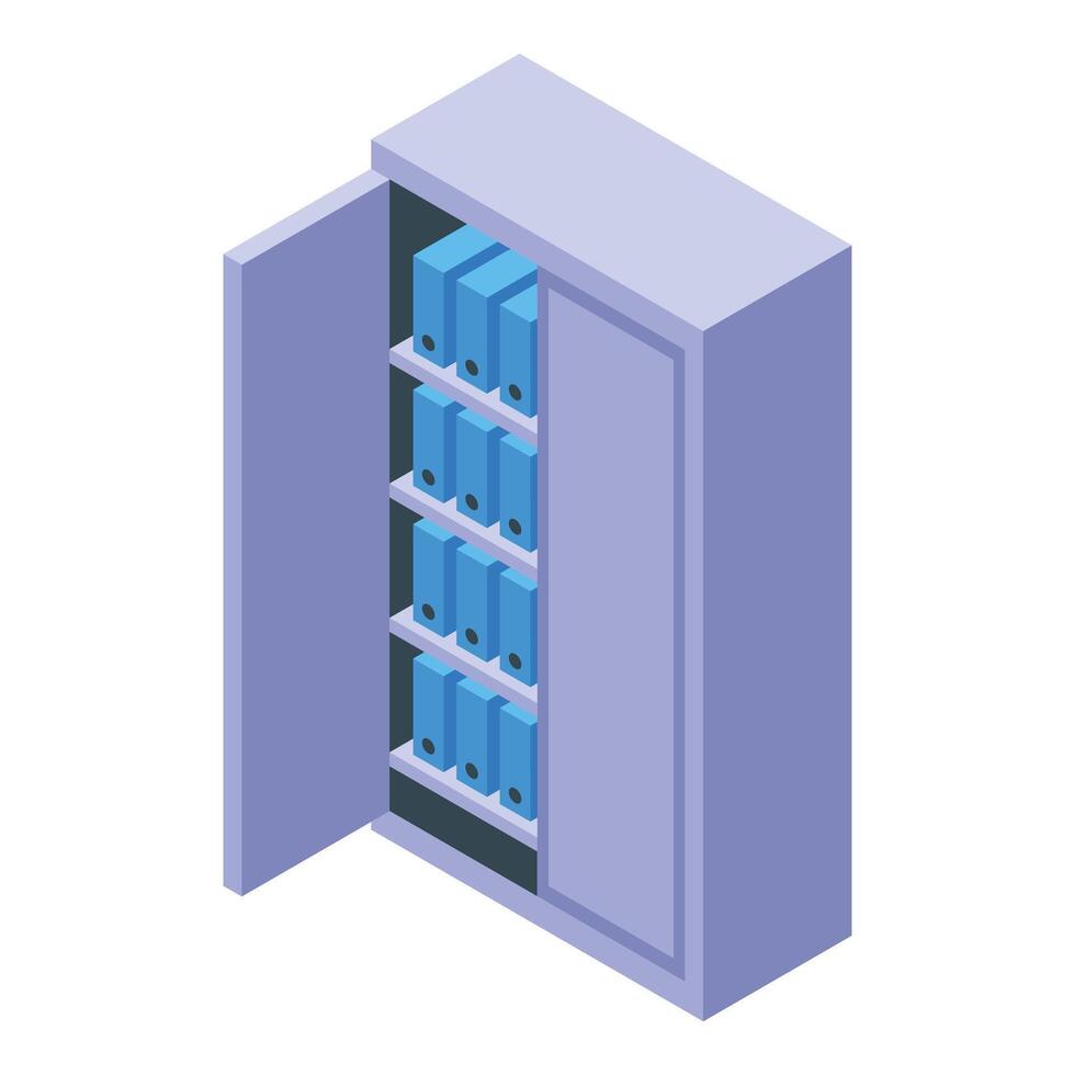Office cabinet is storing accounting files and documents vector