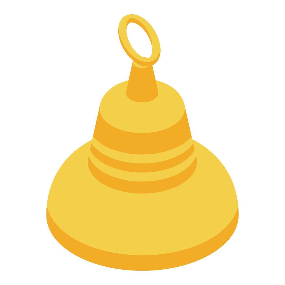 Golden bell ringing announcing important event vector