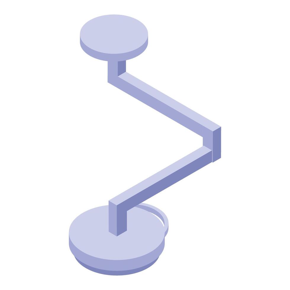 Modern medical lamp standing on a round base is shining light vector