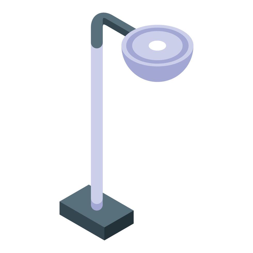 Modern street lamp standing on a square base is lighting up vector