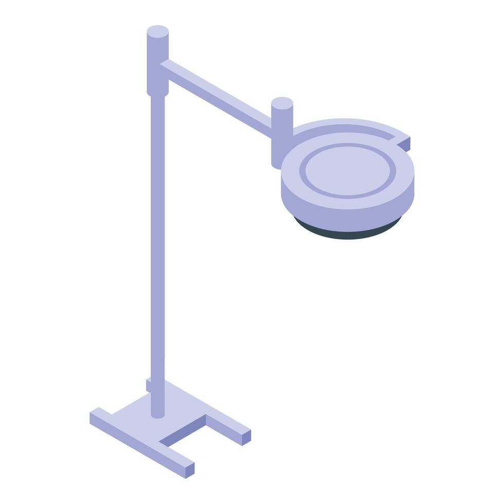 Surgical lamp standing on floor lighting operating room in isometric view vector