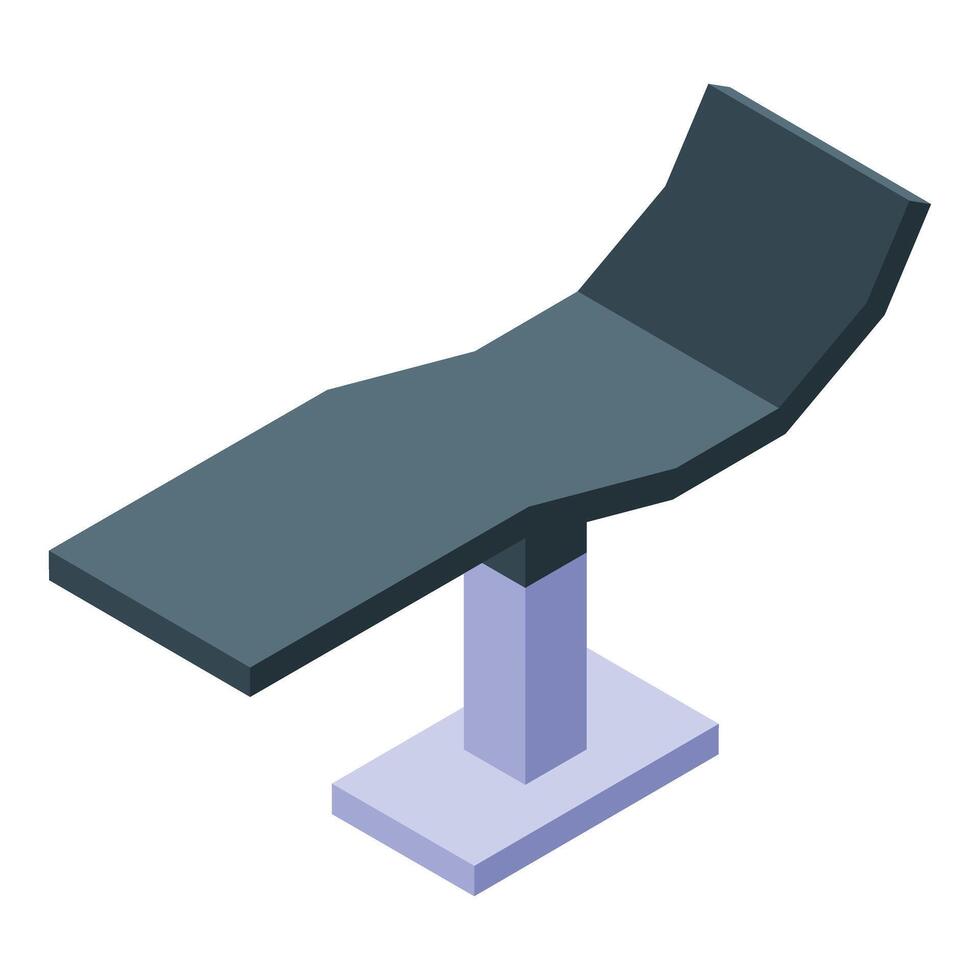 Medical examination table standing on single leg isometric illustration vector