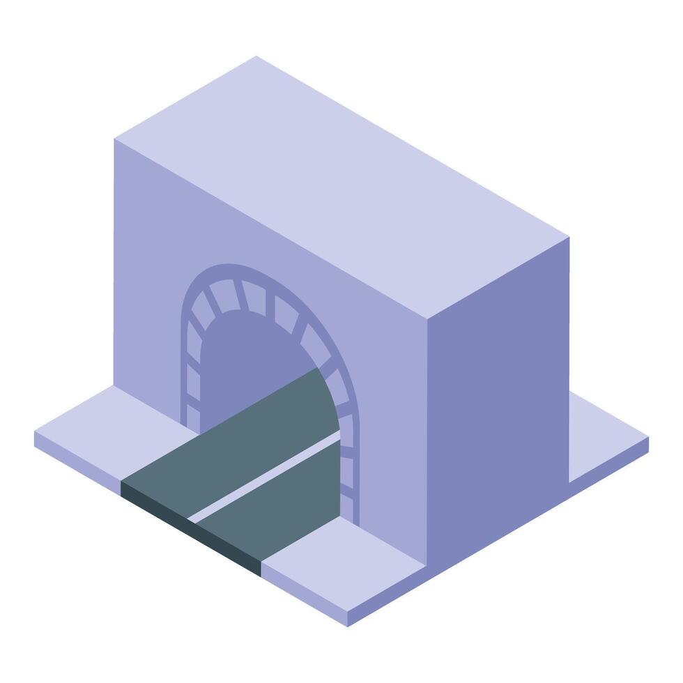 Road tunnel is crossing under modern city highway vector