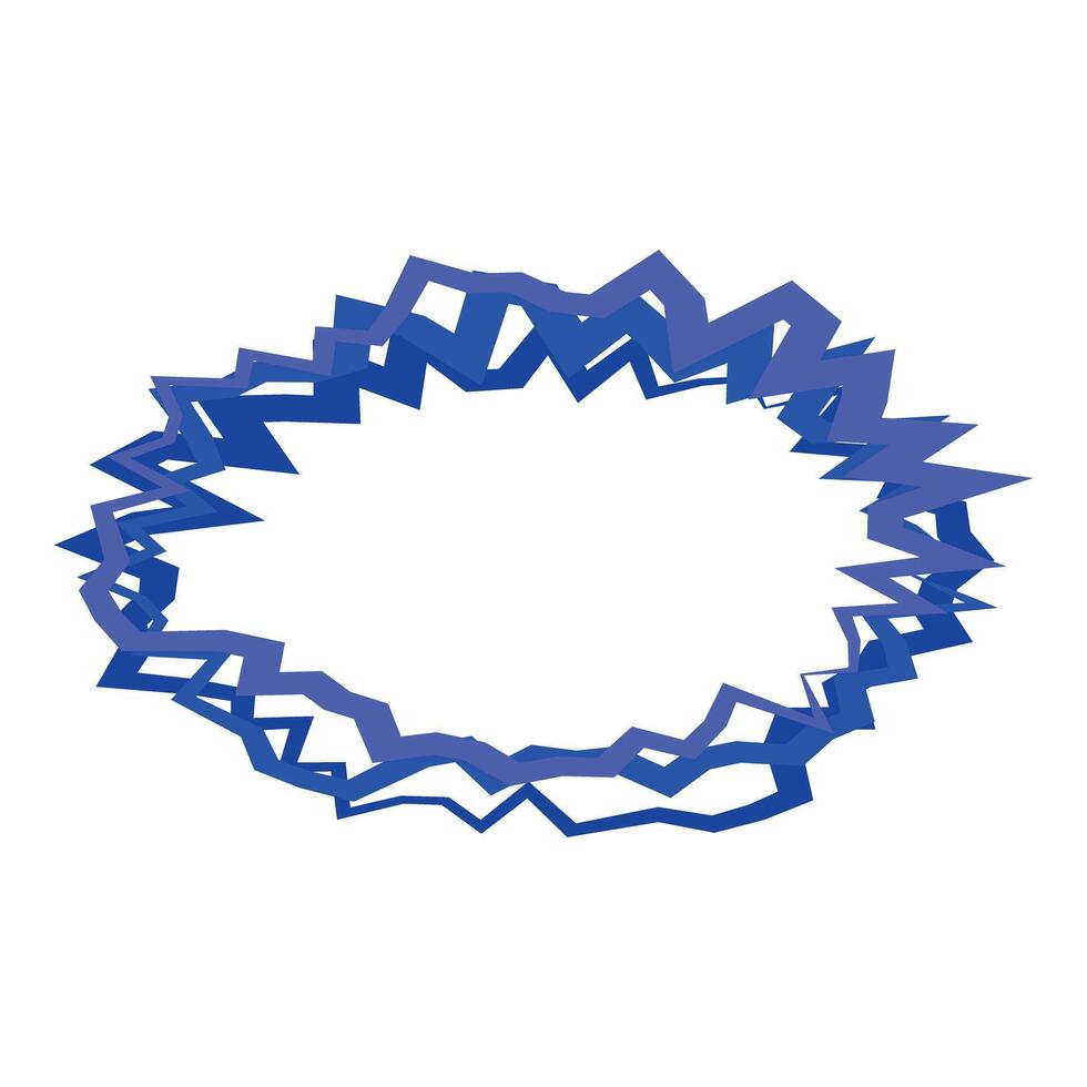 Blue zig zag lines forming a circle on white background vector