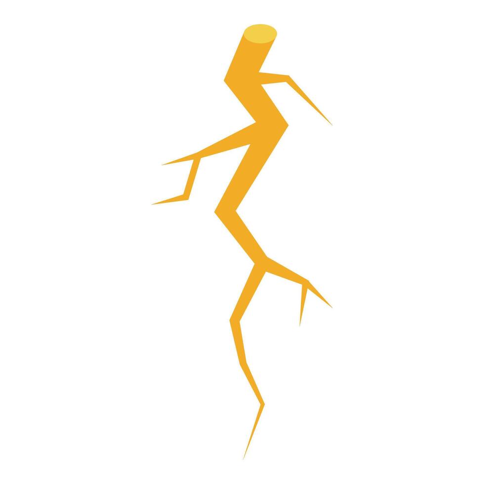Yellow ginseng root growing illustration vector